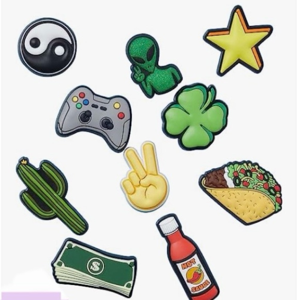 Crocs Jibbitz Charms (minus one)!